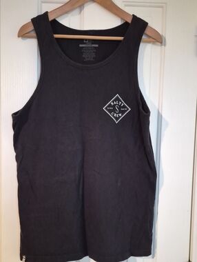 Salty Crew Black Tank with White Diamond Chest Logo